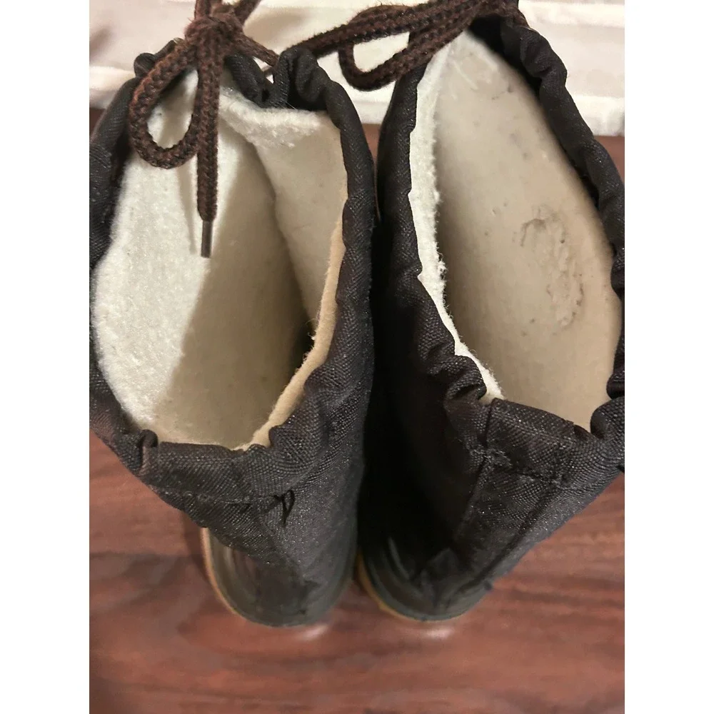 LL Bean Kids Winter Snow Boots Black Insulated Size 3 Gorpcore Bean Boot Vintage